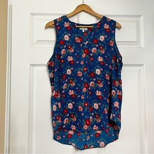 Maurices Floral Sleeveless Blue Top Women’s XL